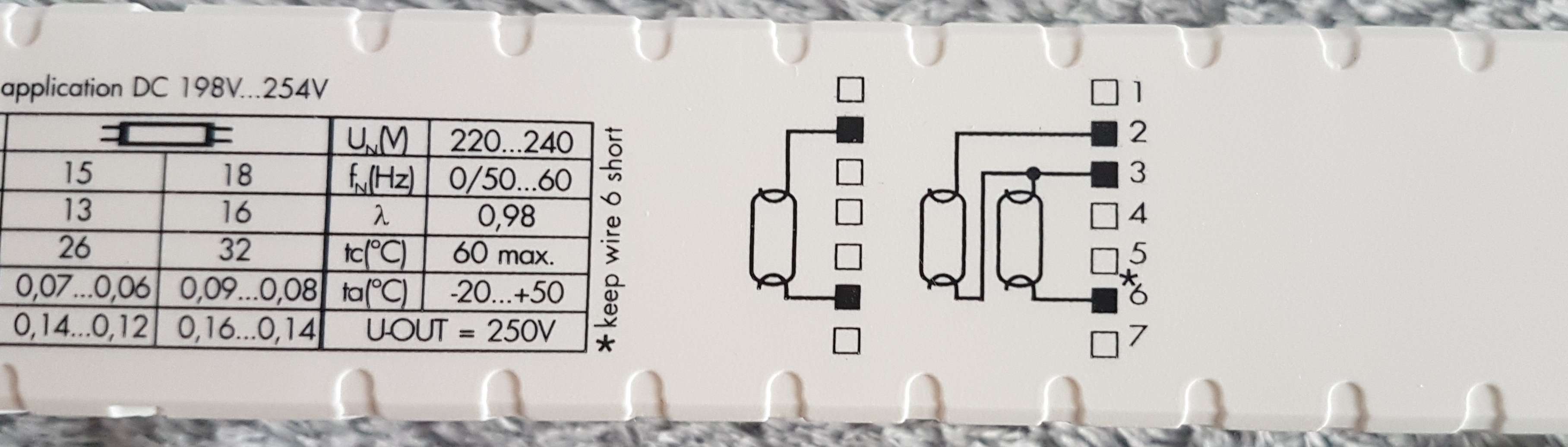 Podłączenie statecznika elektronicznego ELXe 218.526 VOSSLOH SCHWABE 1 ...