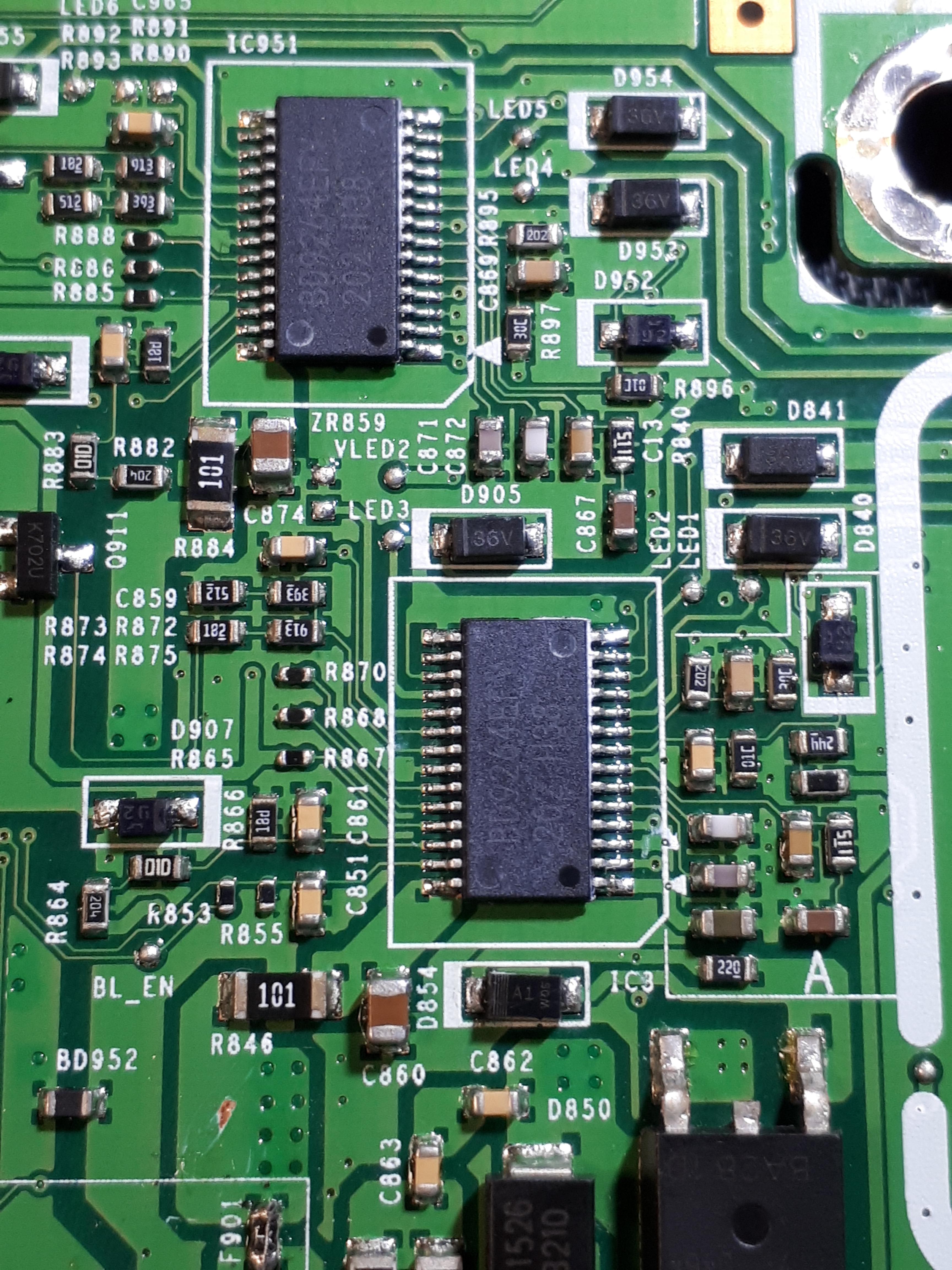 Samsung LT27A950 - jak naprawić zwarcie po wymianie mosfeta IRFR9014?