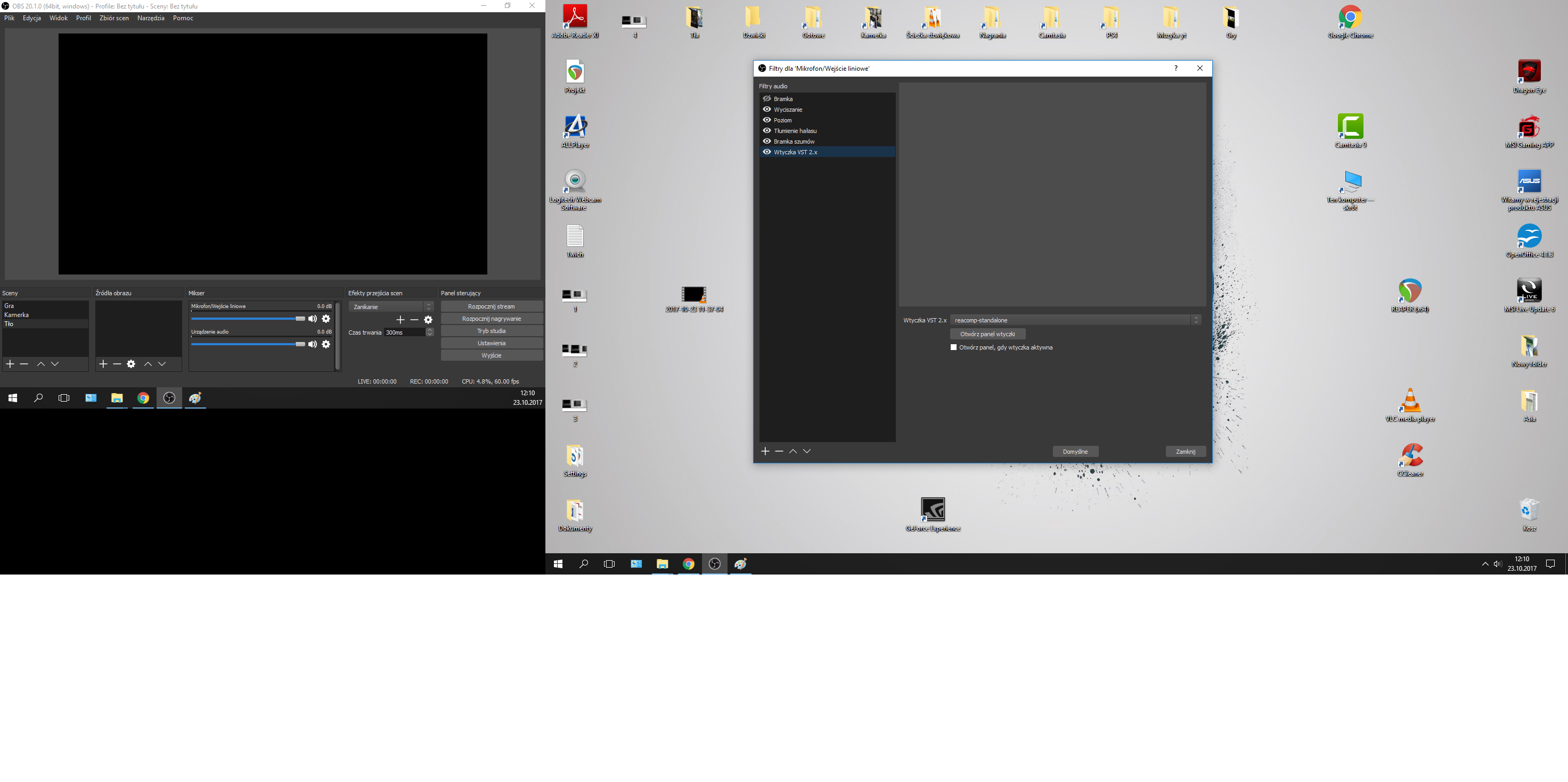 OBS, Blue Yeti Przestery, buczenie w mikfofonie, trzaski