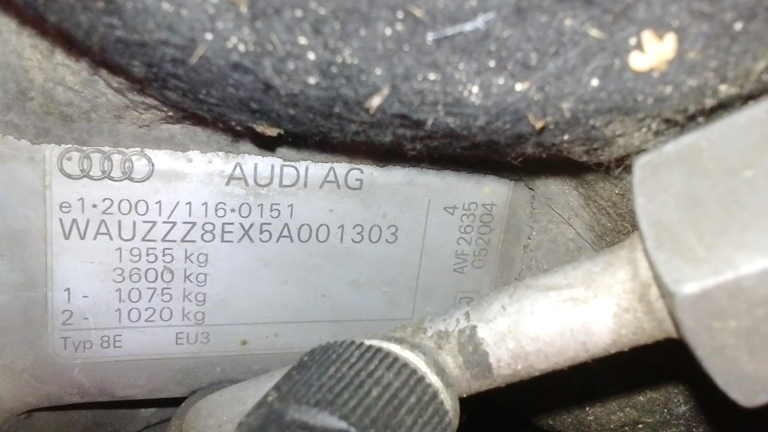 AUDI A4kolor lakieru po nr vin elektroda.pl