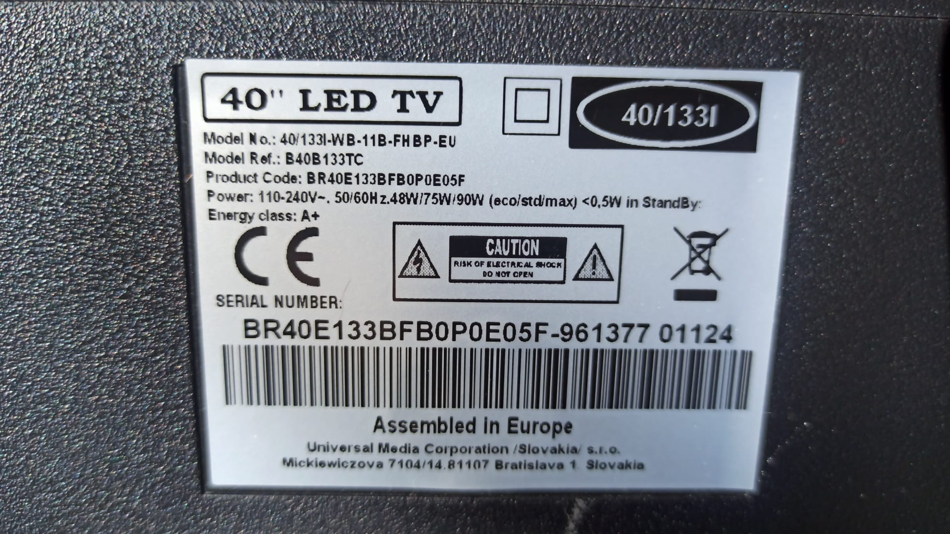 [Rozwiązano] Blaupunkt 40/133IWB11BFHBPEU Don´t come out of standby