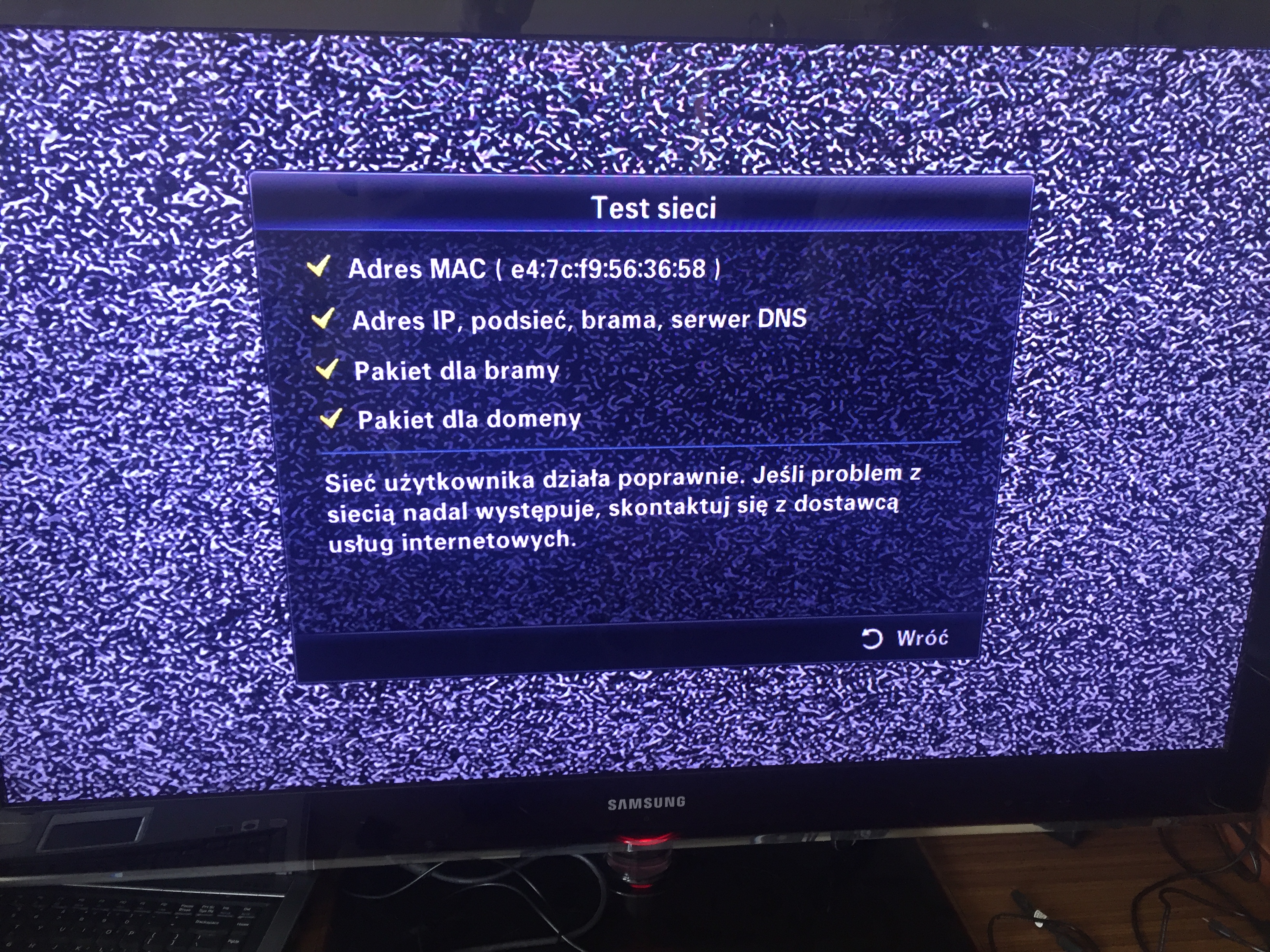 Nie działa internet@TV w telewizorze Samsung UE46B7000WW