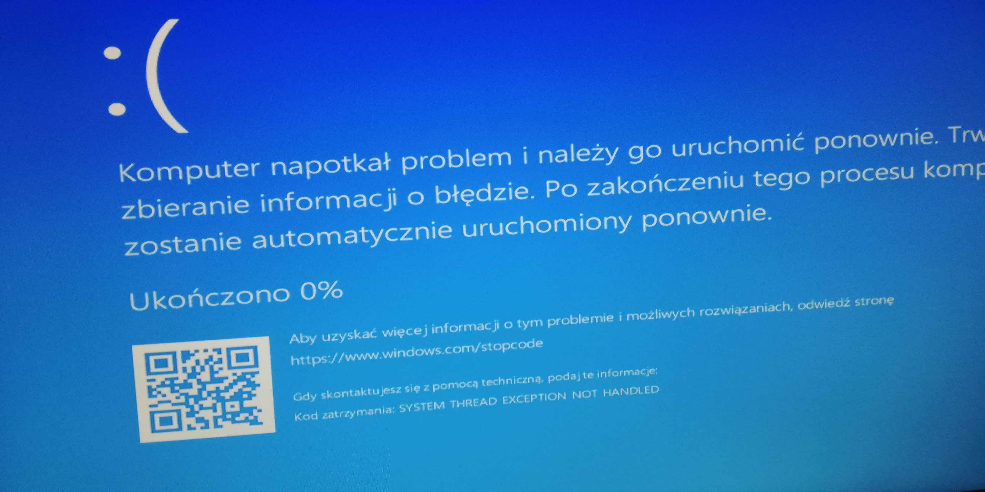 Blue Screen bad system config info po zmianie RAM w msconfig