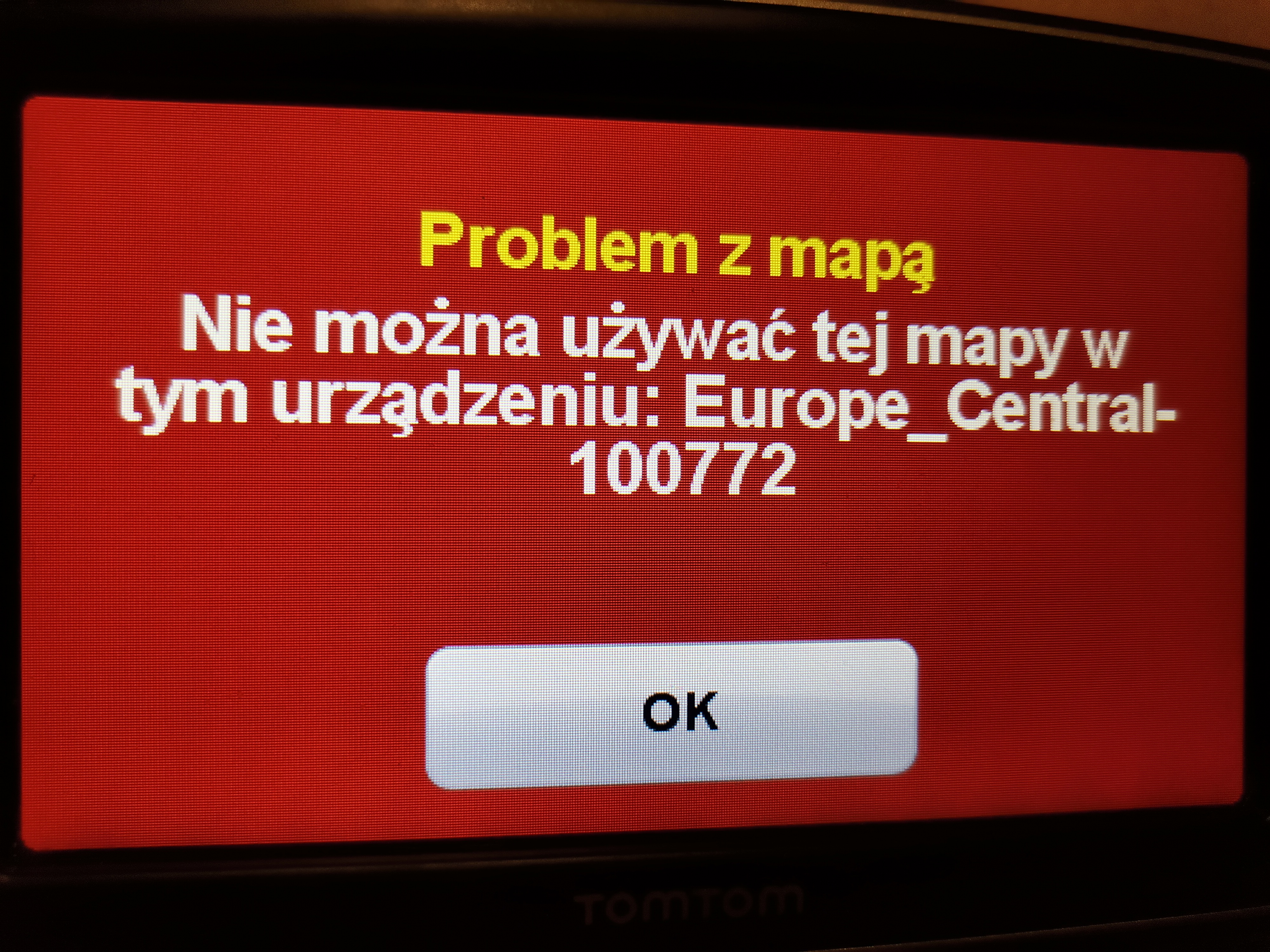 Jak przywrócić TomTom XXL do stanu przed aktualizacją? Błąd po aktualizacji map.