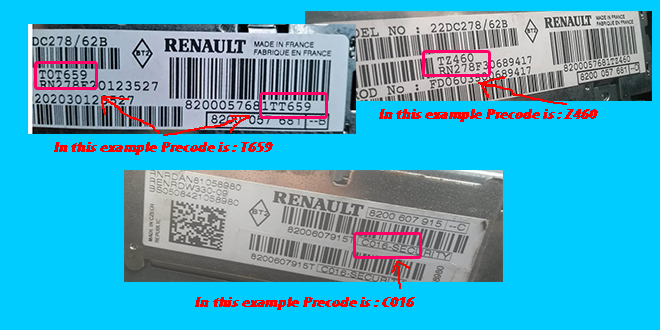 Pre code renault