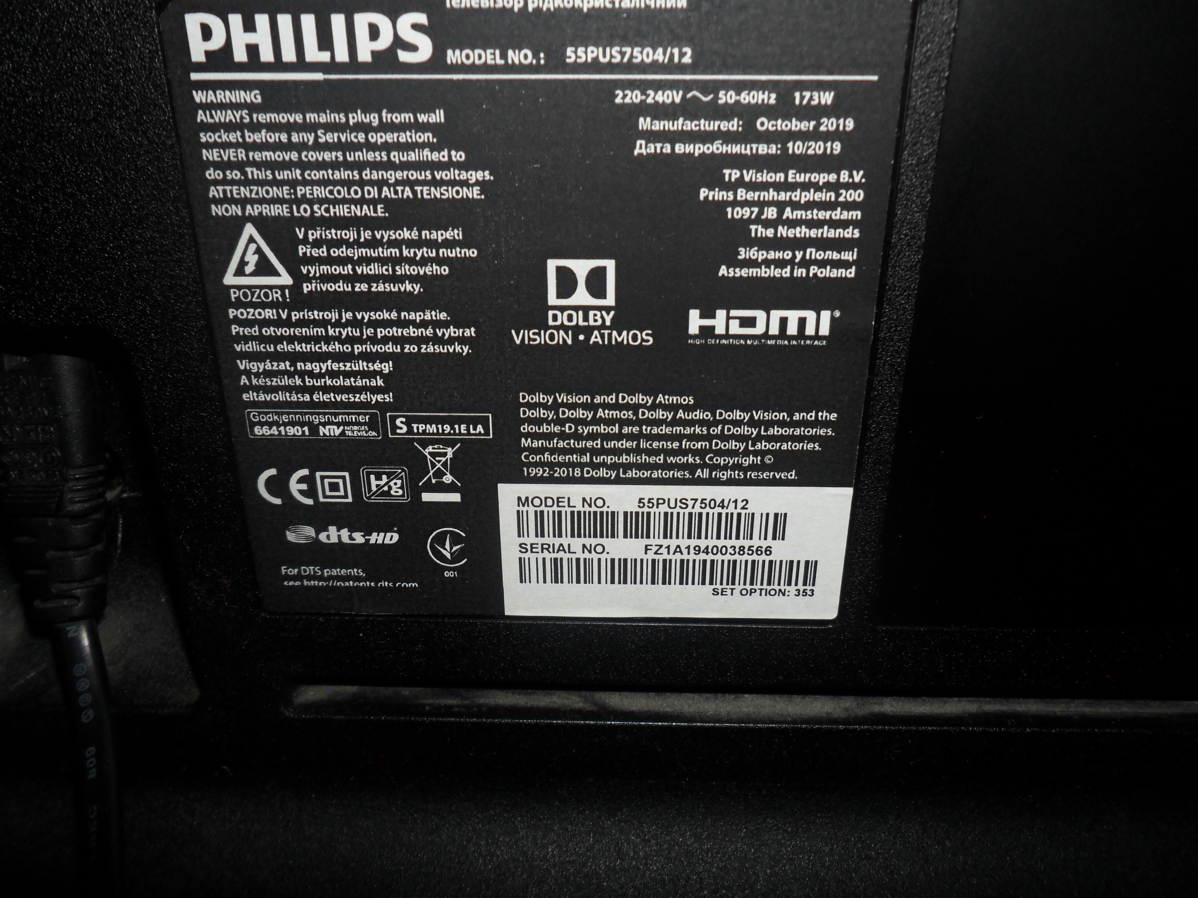 Telecomando per Philips 4K UHD LED Smart TV 65PUS7304/12