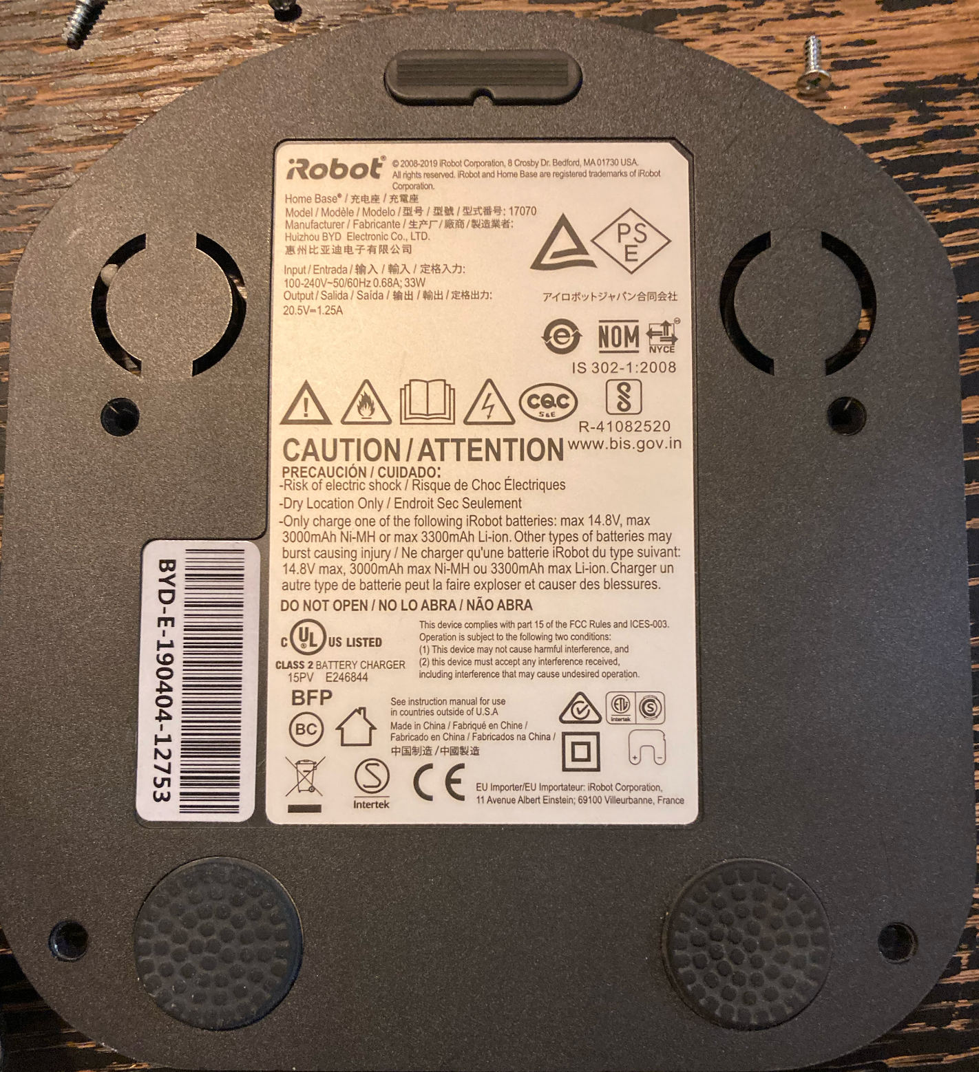iRobot 17070 naprawa stacji dokującej, transformator E25002 J134BYD