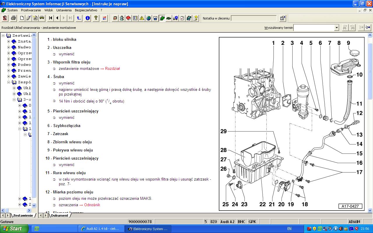 Audi A2 1.4 tdi cieknie olej elektroda.pl