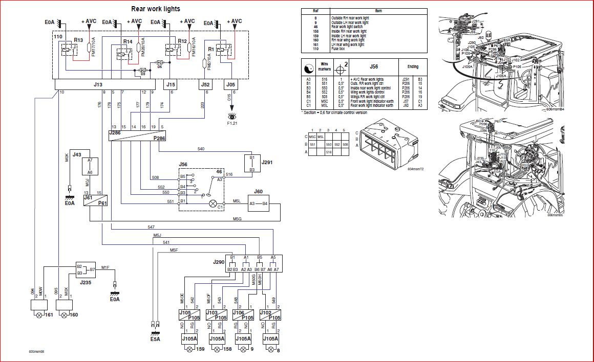 Renault Ares 715 pali bezpieczniki od świateł roboczych