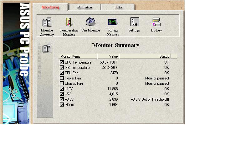 Napięcie 3.3V. Nagrywarka Power calibration error.