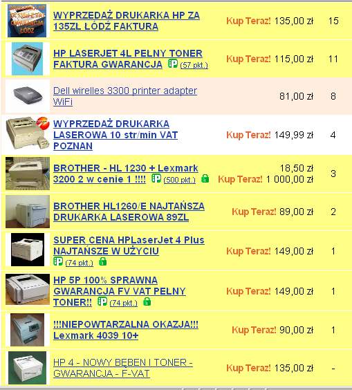 Czy warto kupić drukarkę laserową BROTHER HL1260/E z Allegro?