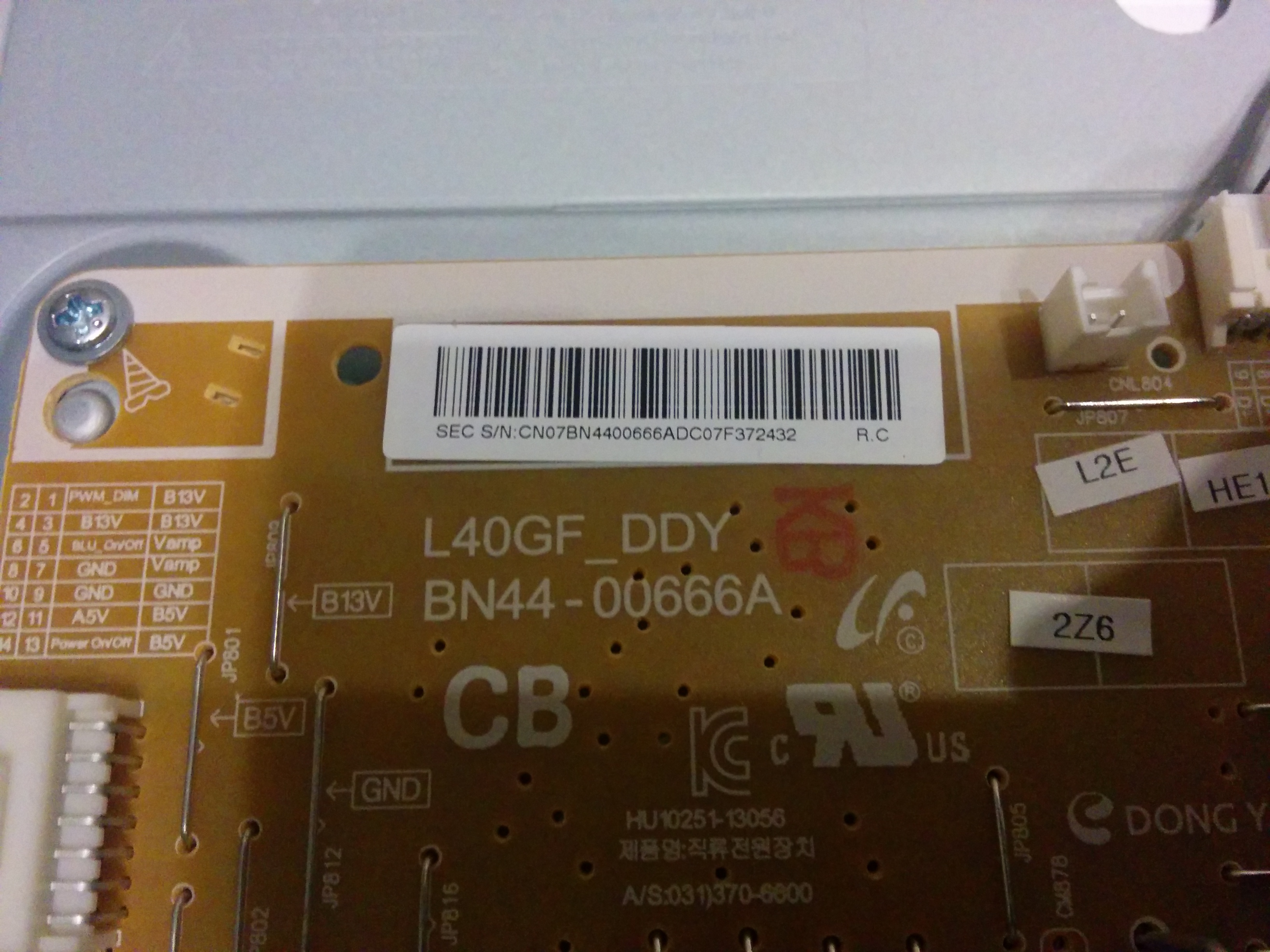 Samsung UE40EH5300 Alternatywna płyta główna konsekwencje