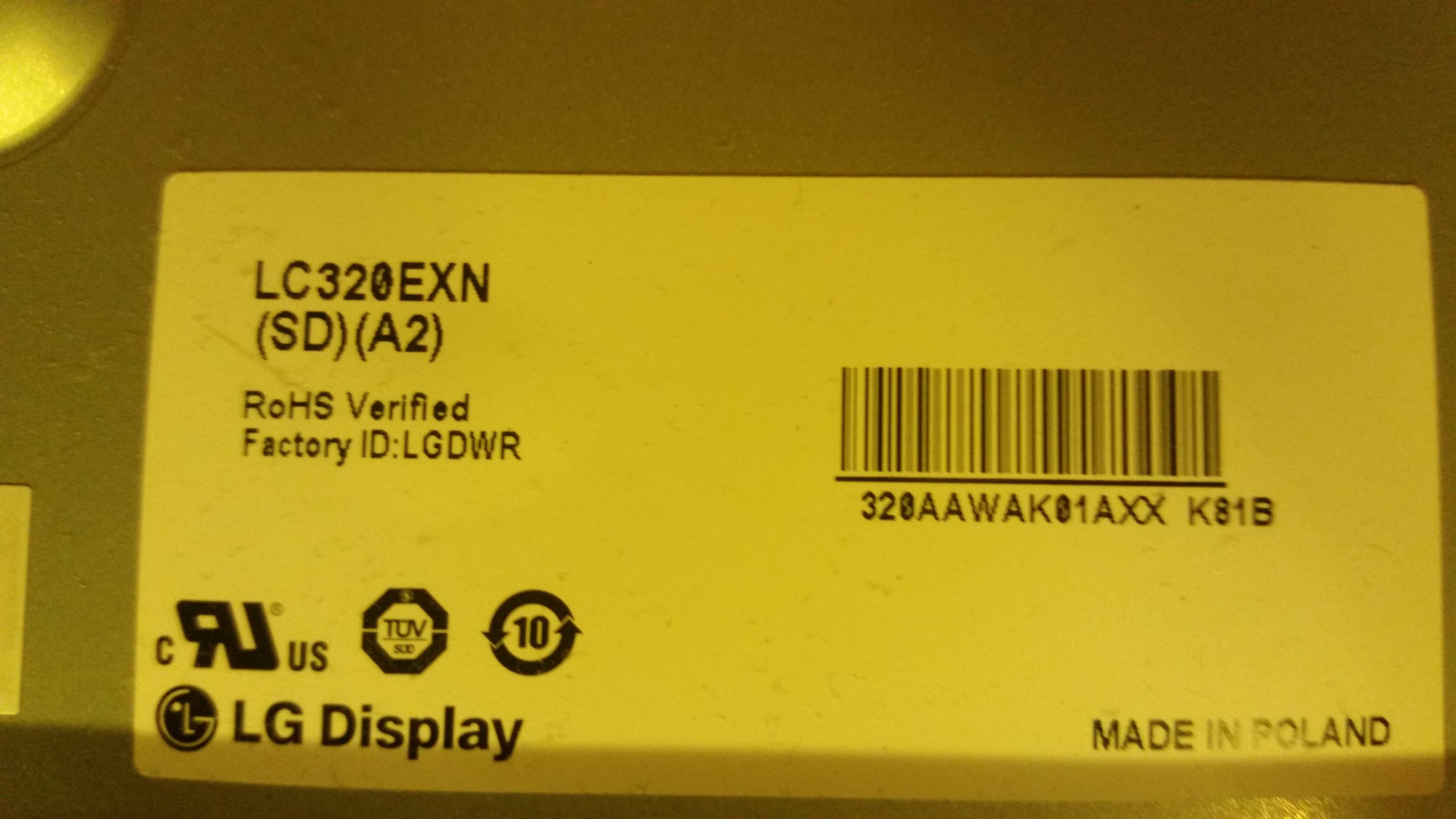 [Sprzedam] Matryca, TOSHIBA, LC320EXN (SD)(A2) + T-CON + INVETRER