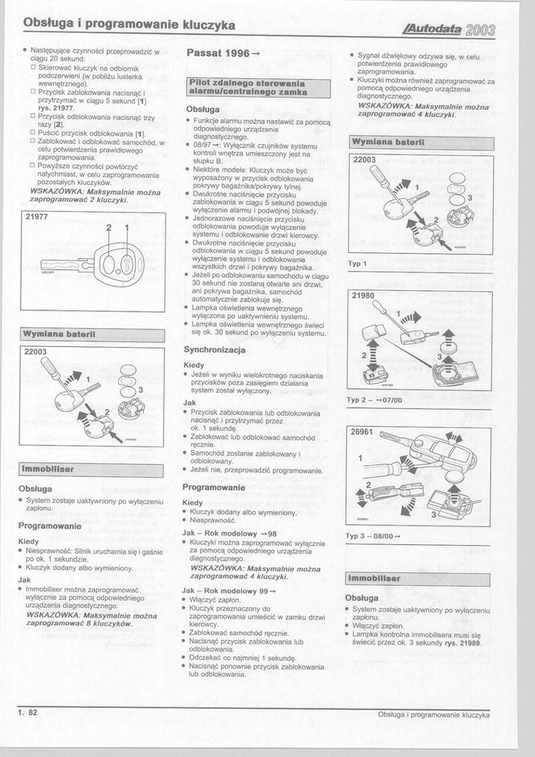 Orginalny alarm VW Passat B5 elektroda.pl