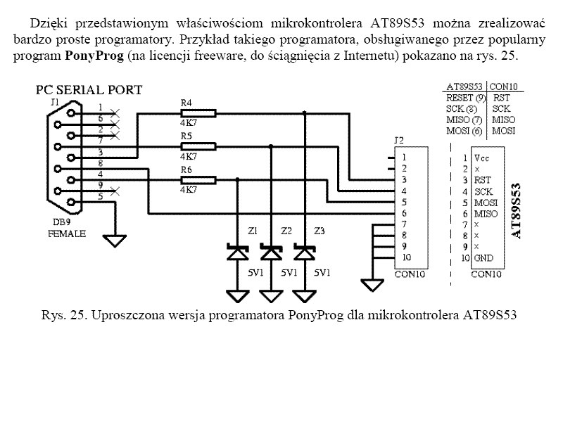 Brak połączenia AT89ISP z AT89S53 - sprawdzone schematy programatorów?