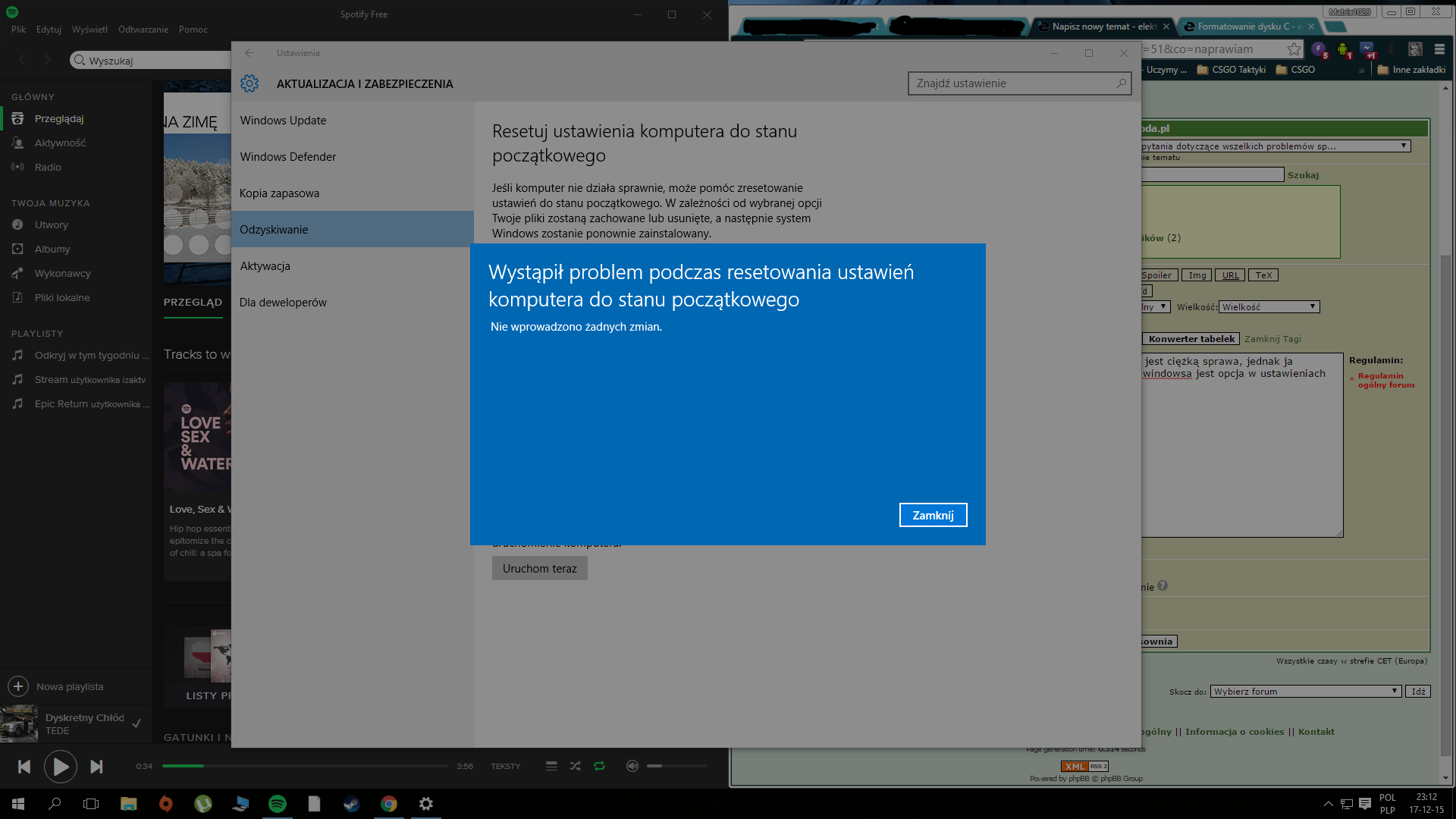 Windows 10 Podczas Resetowania Ustawień Do Stanu Początkowego Wystąpił Problem Resetowanie ustawień komputera do stanu początkowego dla Windows 10