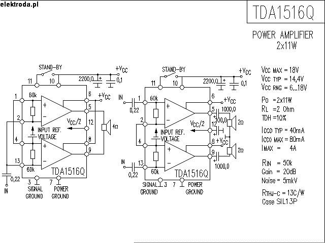 TDA1516-cisza w głośnikach. Potrzebuję szybkiej pomocy.
