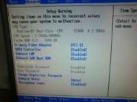 Bios nie ma opcji podkręcenia procesora .mało opcji