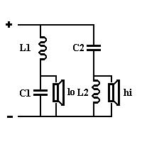 Схема фильтра двухполосной акустической системы. Схема фильтра двухполосной акустической системы. Фильтр для двухполосной акустики. Схема фильтра 2х полосной колонки. Схема фильтра первого порядка для двухполосной акустики.