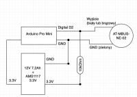 Adaptation of the connection scheme to the 12V counter - APATOR AT-MBUS-NE-02, Arduino, resistor