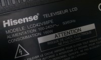 Hisennse LCD42V88PE TV: Main RSAG7.820.2164/ROH Ver.E & Panel HC420EF-E01 Specifications