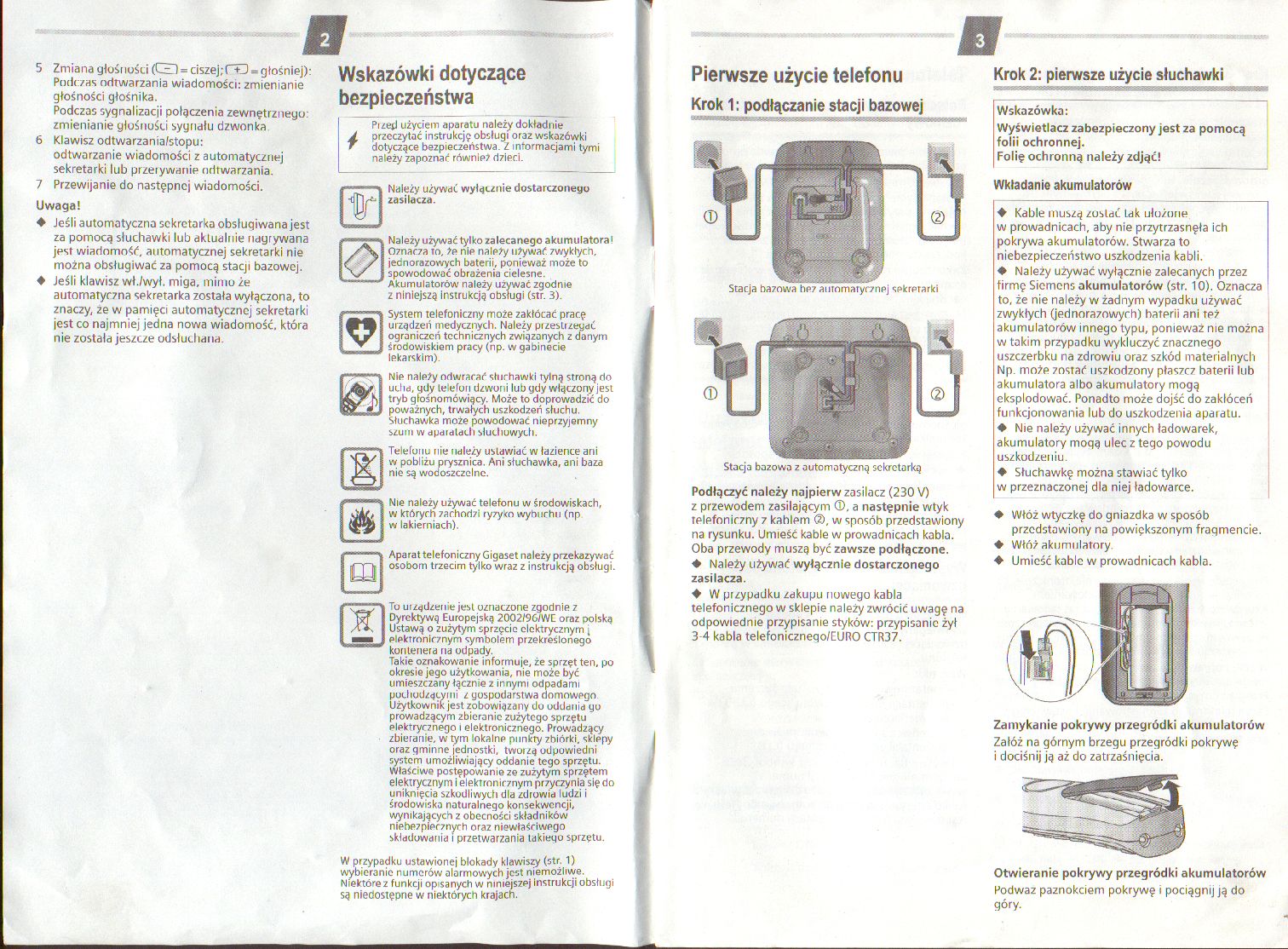 SIEMENSGIGASET 160/260 GIGASET 160/260 instrukcja obsługi PO
