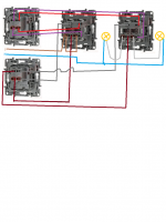 Controlling 2 Independent Light Points from 3 Places: Legrand Niloe Connectors, Cross & Stair