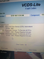 VW T5 2.5 TDI 131PS: Związek błędów P0301 i P0104, diagnoza G70