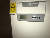 De Dietrich MCR3 EVO 24T stove - error code A, installer icon and CODE inscription are displayed