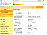 Konica Minolta Bizhub C203 - nie da się ustawić skanowania na maila