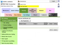 Konica Minolta bizhub C454e - Brak opcji zmiany hasła Administratora