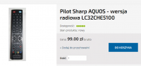 Czy pilot do TV Sharp Aquos będzie działać bez diody IR lub gdzie powinna być?