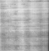 Honda civic -centralny zamek