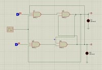 Hi, am trying to build a JK Flip flop using NAND gate, but the circuit i build is not simulating, i 