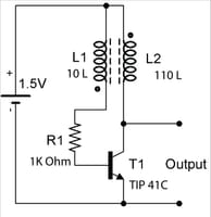 Joule thief circuit: Why is my output -16V and how to make it positive and stable?