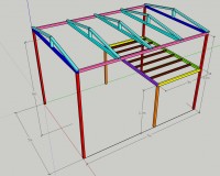 Garage made of steel profiles and sandwich panels - calculations.