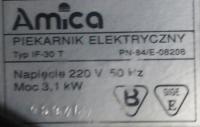 Instrukcja do Piekarnika AMICA IF-30 T