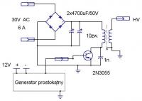 Przetwornica HV. Przez co tranzystor się zepsuł?