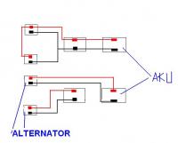 Jak podłonczyc 2 alternatory i 2 akumulatory w audi B4?
