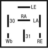 Oznaczenia styków przerywacza BMW 72BB301 - co oznaczają LE, LA, RA, RE, Wb?