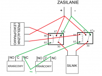 Wiper Motor System Connection with Left-Right Switch and Two Limit Switches