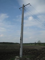 What is the arrangement of the LV overhead line, what is the designation of the 