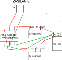 Wiper Motor System Connection with Left-Right Switch and Two Limit Switches