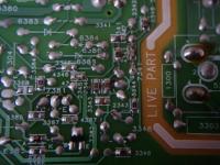 Philips 21PV330/58 - uszkodzona przetwornica po burzy, TL431C i ścieżka przepalone