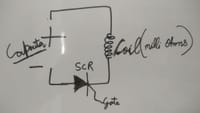 How can I solve this problem? ( Capacitor discharge, SCR, low coil resistance )