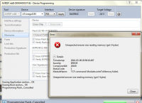 ATXMEGA32E5 - Błąd programowania w AS7 z programatorami mk2 i ATMEL IC3