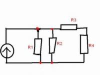 How to Calculate Circuit Current with U=3V and Four Equal Resistors R1=R2=R3=R4=R?
