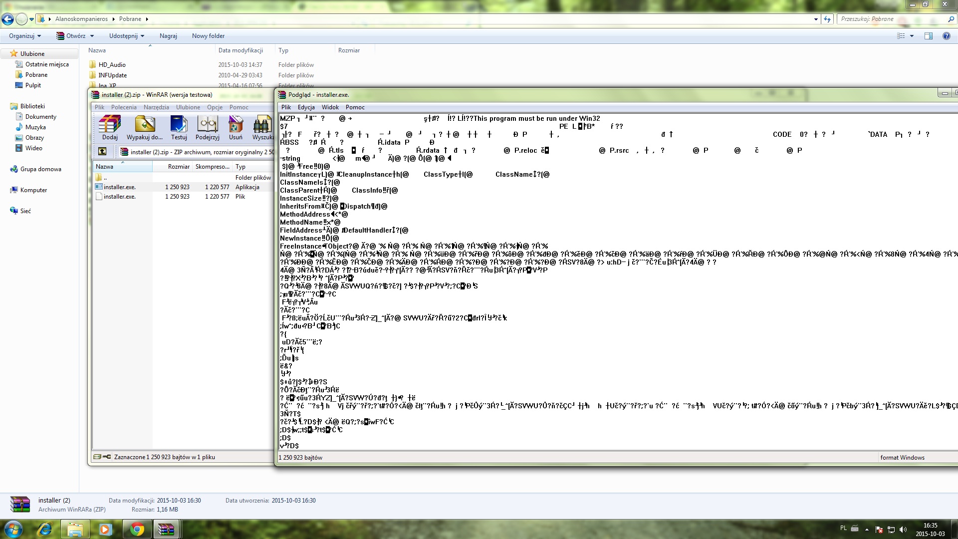Pliki .exe otwierają się w Notatniku na Windows 7 Ultimate 64bit jak