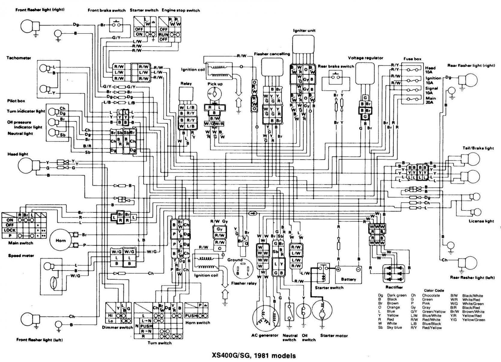 Yamaha XS 82r - Alternator starego typu szczotkowy ... 1981 yamaha seca wiring diagram 
