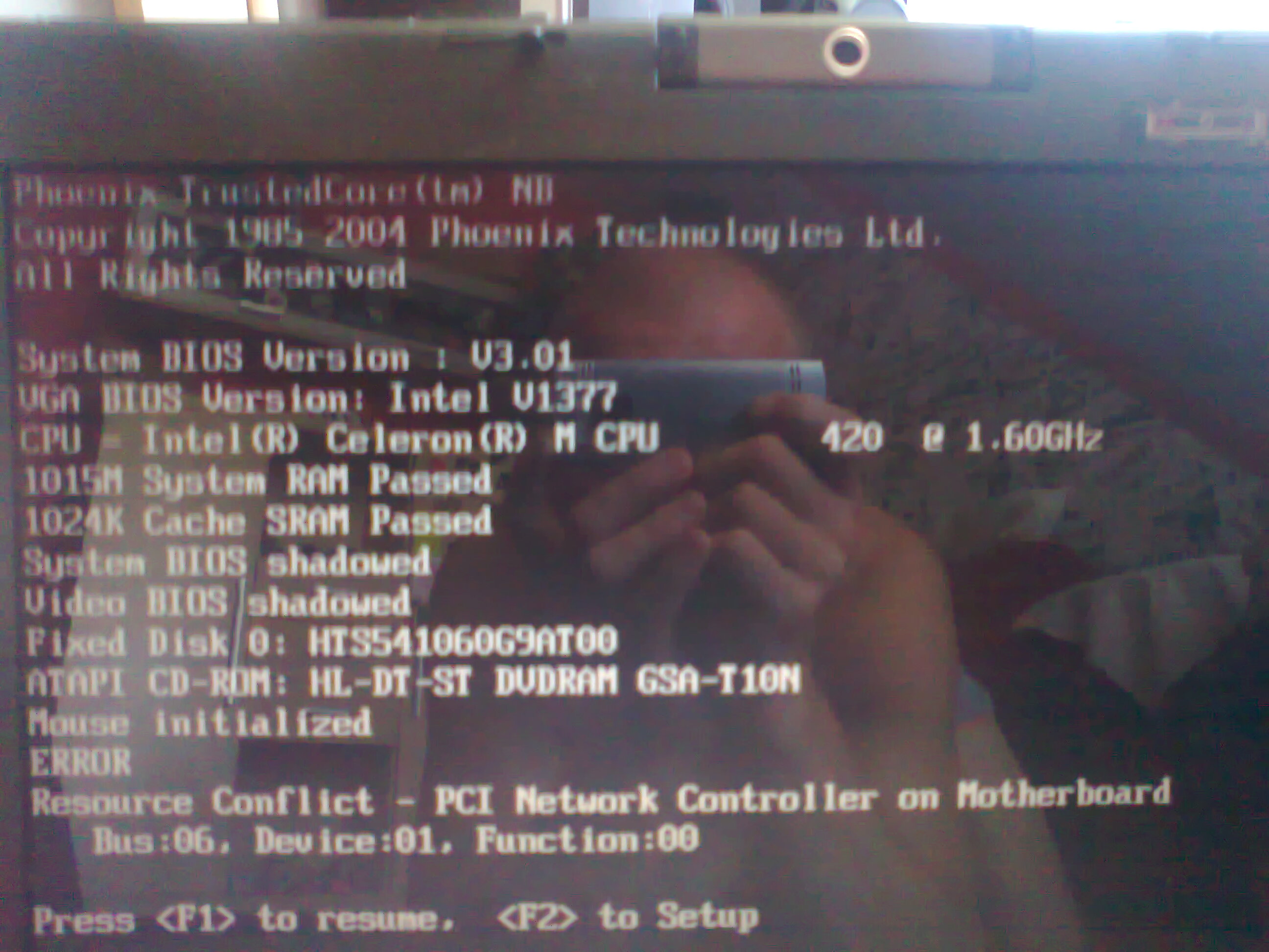 ACER 3690 Error Resource conflict elektroda.pl